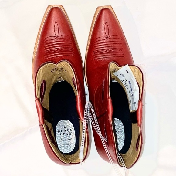 NEW — Black Star Matador Western Booties Cherry Red Size 11 - Picture 12 of 14